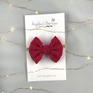 Raspberry 5" Bow with Nylon Headband - Raspberry Rose Spring Collection