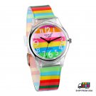 Lancardo Willis Rainbow Quartz Watch Women Ladies Kids Silicone Wrist Watch Water Resistance 30M