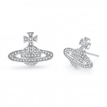 2022 Planet Saturn Earrings Orb Shaped Aesthetic Cubic Zircon Earring Fashion Jewelry Birthday Gift