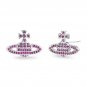 2022 Planet Saturn Earrings Orb Shaped Aesthetic Cubic Zircon Earring Fashion Jewelry Birthday Gift