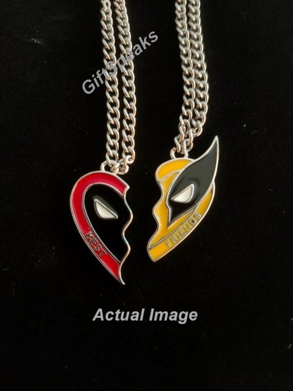 Deadpool & Wolverine Best Friends Charm Pendant Necklace Set BFF ...