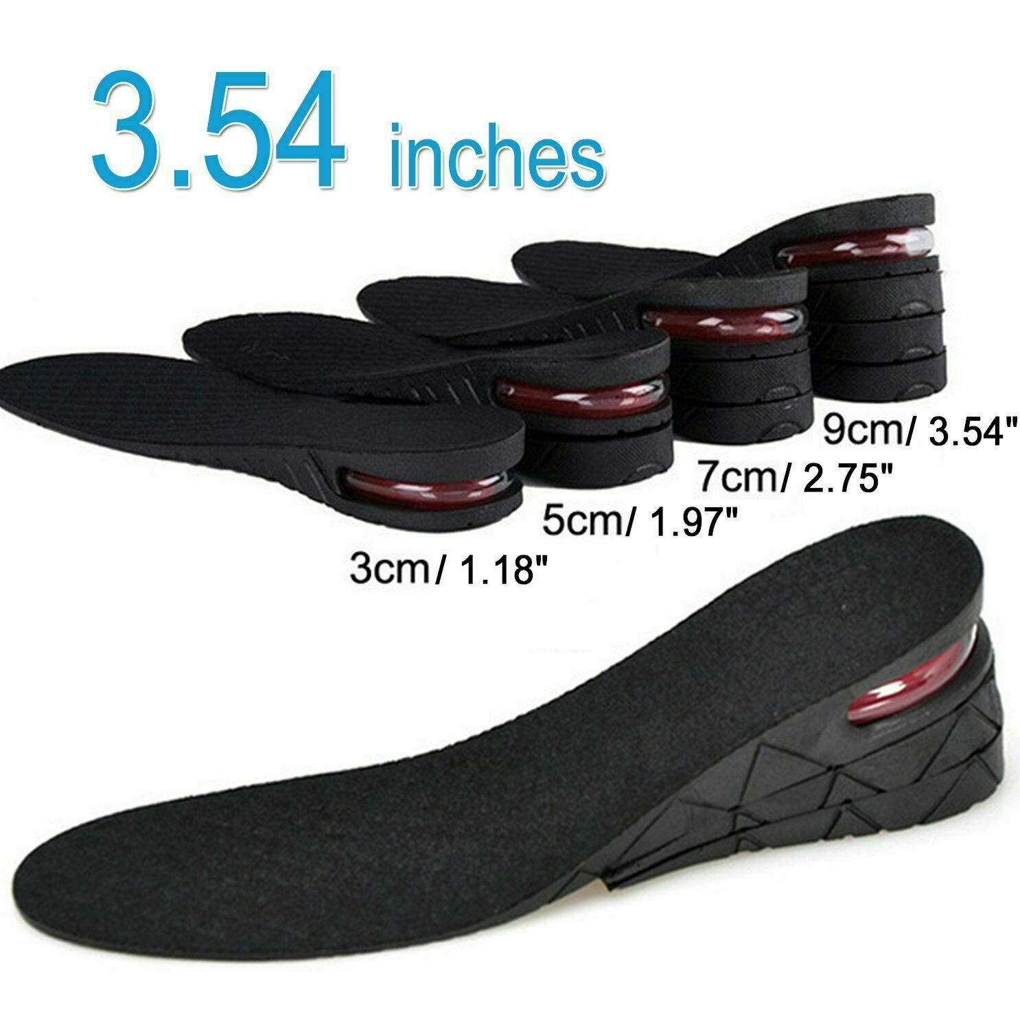 4-Layer Unisex Height High Increase Shoe Insoles Lifts for Men Women Shoe Pad