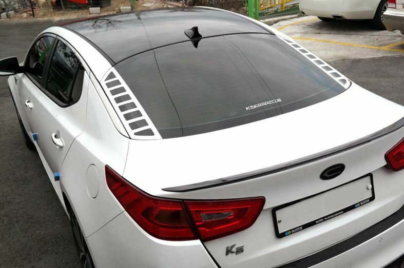 Rear Glass Acrylic Plate Mask Matte Black Carbon 2pcs for 2011~2015 Kia for K5