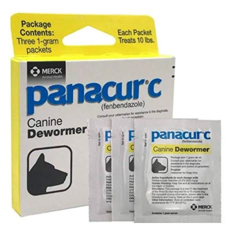 Panacur C Canine Dewormer Treatment Three 1-Gram Packets, Each Packet Treats 10 lbs