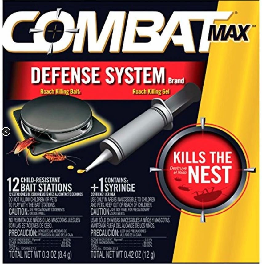 Combat Max Defense System Brand, Small Roach Killing Bait and Gel, 12 Count