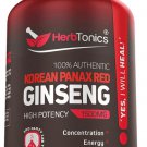 High Strength Korean Red Panax Ginseng Capsules 1500 mg Supplement -120 Vegan Pills