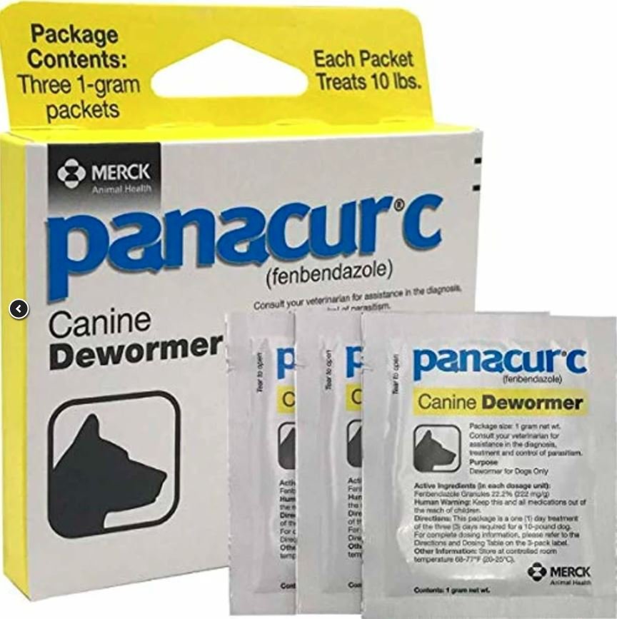 Panacur C Canine Dewormer Treatment Three 1-Gram Packets, Each Packet Treats 10 lbs(Pre-Order)