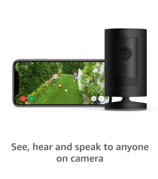 Ring Stick Up Cam Battery HD security camera with custom privacy controls, Simple setup