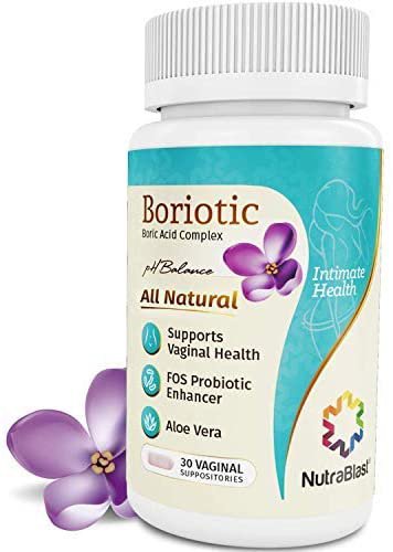 NutraBlast Boriotic Boric Acid Suppositories 800mg 30 Count  Complex
