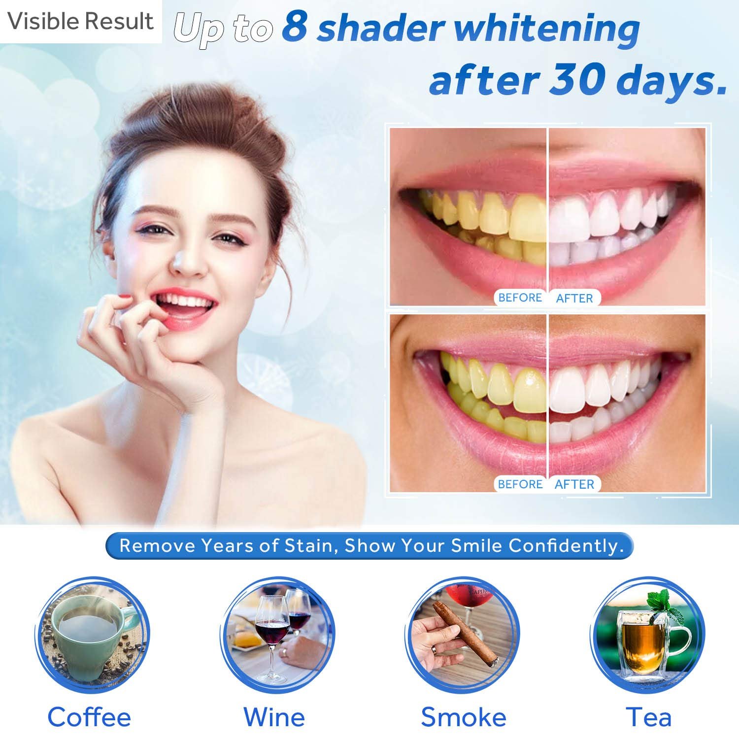 Teeth Whitening Gel Refills 22% Bleaching Gel, No Sensitive Teeth Whitener