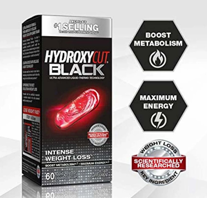 Hydroxycut Black, Weight Loss and Thermogenic Supplement for Men and Women