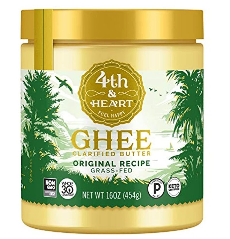 Original Grass-Fed Ghee by 4th & Heart, 16 Ounce, Keto, Pasture Raised, Non-GMO