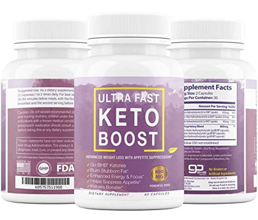 Nutra Empire Ultra Fast Keto Boost - Advanced BHB Salts Keto Supplement