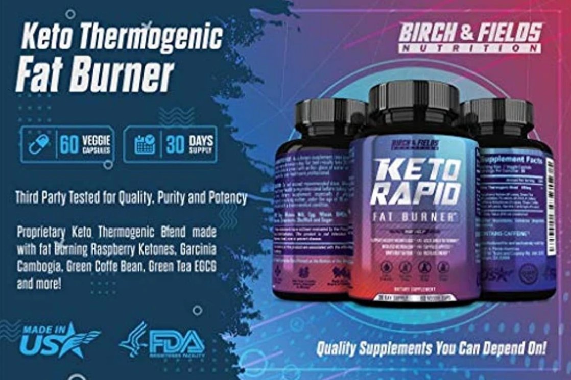Birch and Fields Nutrition Keto Rapid Fat Burner. Thermogenic Fat
