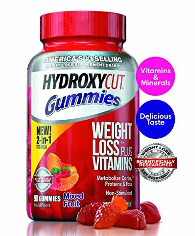 Hydroxycut Non-Stimulant Weight Loss Mixed Fruit Gummies, 90 Count