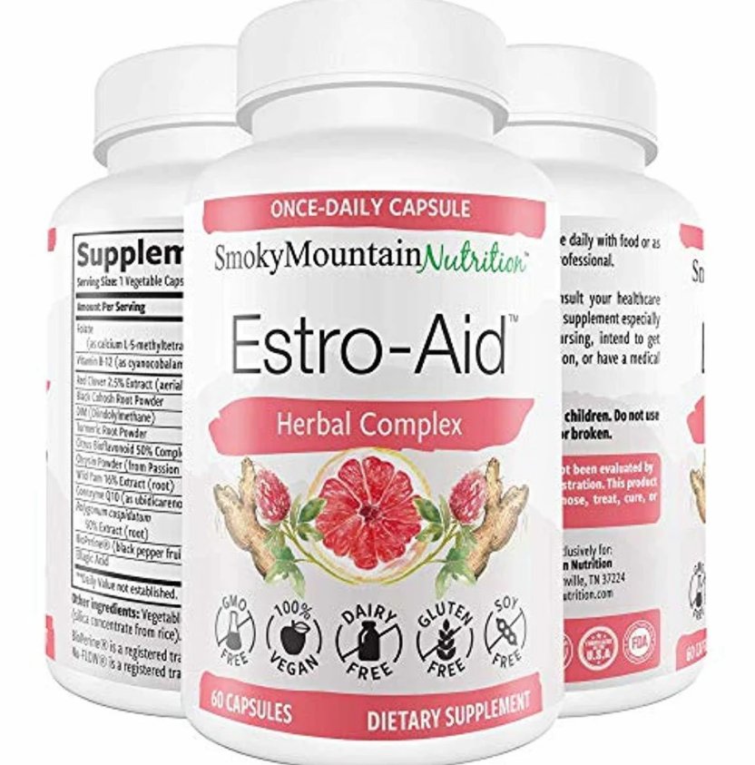 Estro-Aid: Estrogen-Free Menopause Supplements. 60 Capsules (2 Month Supply) DIM Supplement