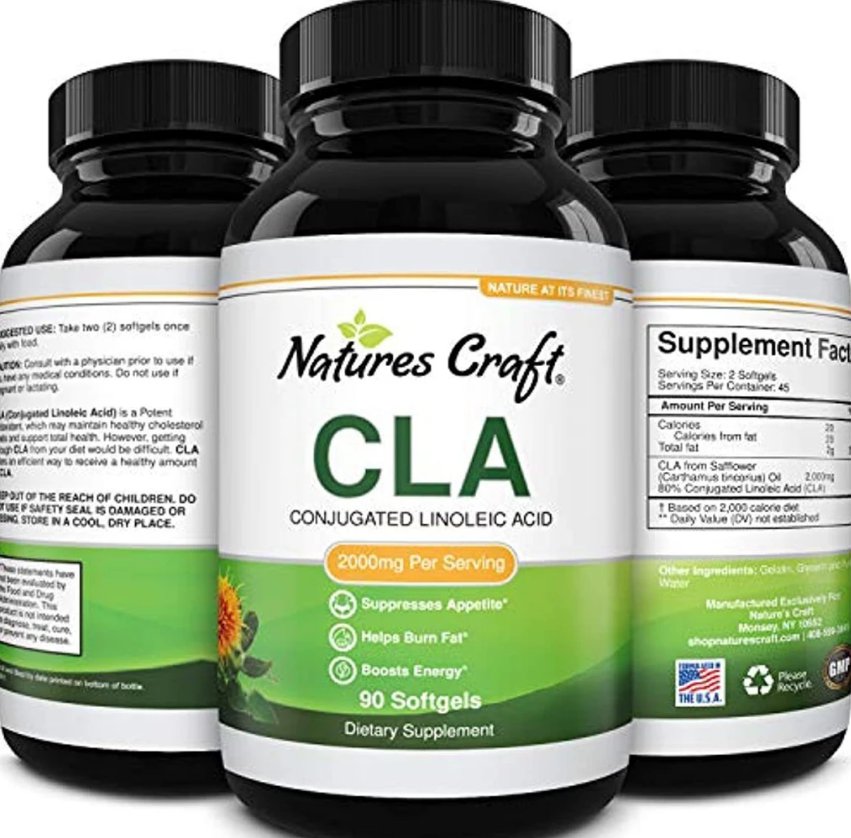 Natures Craft's Pure CLA Weight Loss Supplement Safflower Oil - Natural Diet Pills