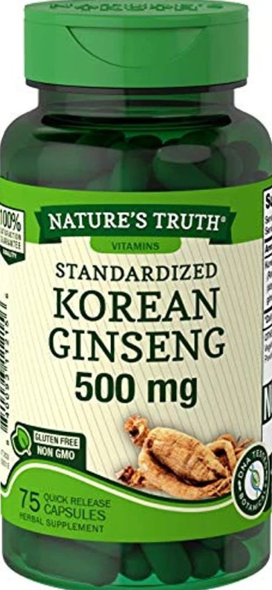 Korean Ginseng Capsules 500mg | 75 Count | Standardized Extract from Ginseng Root | Non-GMO