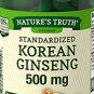 Korean Ginseng Capsules 500mg | 75 Count | Standardized Extract from Ginseng Root | Non-GMO
