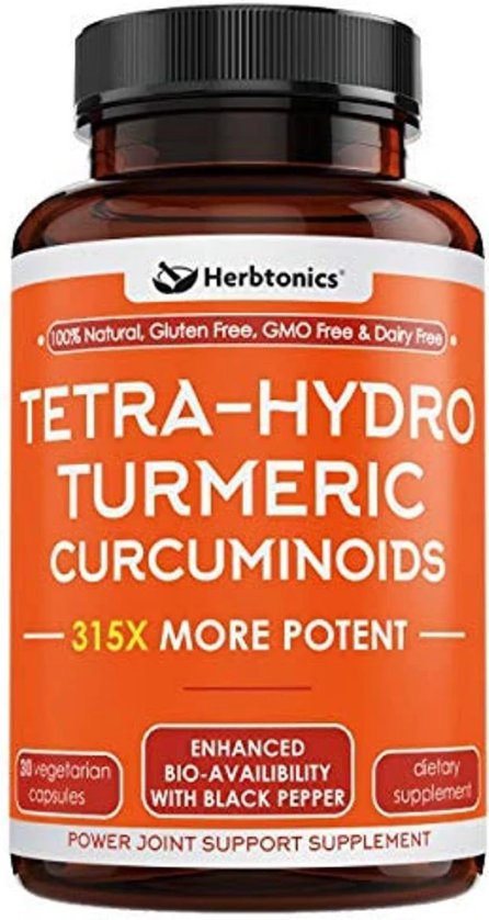 Tetra-Hydro Curcumin - 315X More Potent Turmeric Curcumin with Bioperine (Black Pepper)