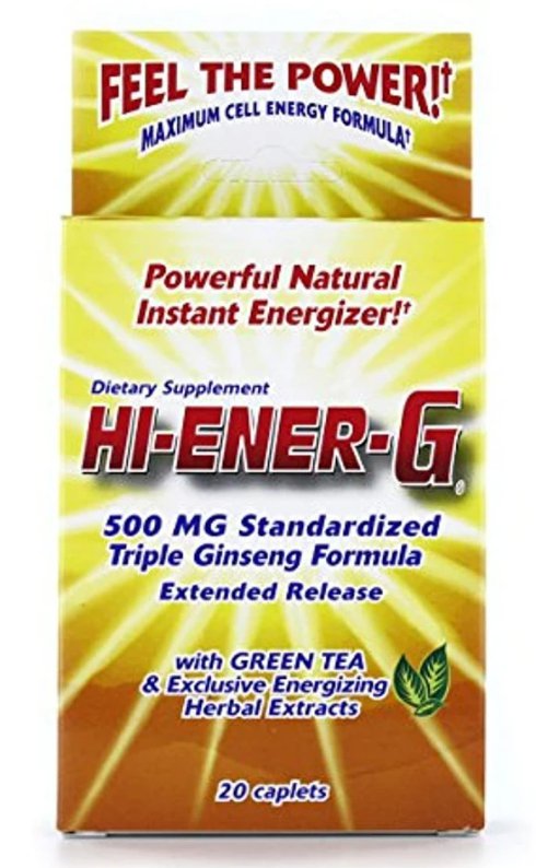 Hi-EnerG Triple Ginseng Energy Supplement, 500 mg, 20 servings