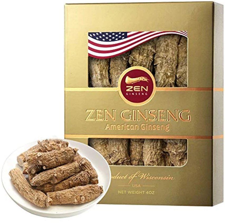 Half Short Large American Wisconsin Ginseng Root (4oz/Box) Performance & Mental Health for Men