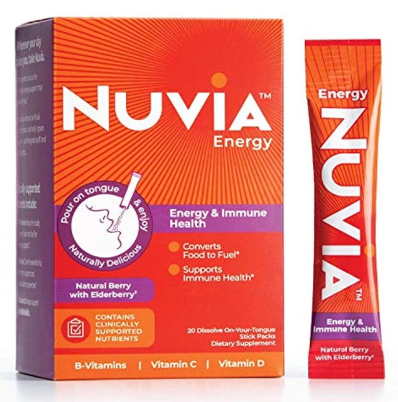 NUVIA Energy & Immune Support | Vitamin Supplement | Pour-on-Tongue Dissolvable Powder
