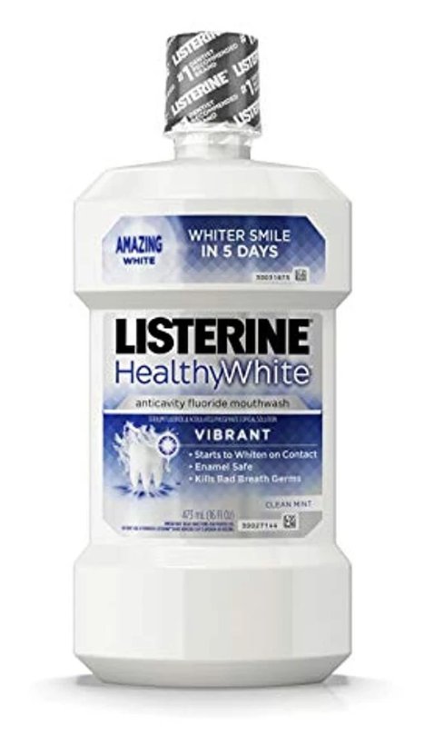 Listerine Healthy White Vibrant Multi-Action Fluoride Mouth Rinse, Foaming Anticavity