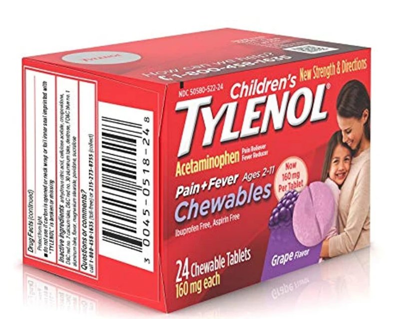 Children's Tylenol Chewables, 160 mg Acetaminophen for Pain & Fever