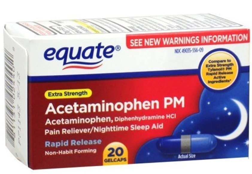 Equate Pain Reliever PM Nighttime Sleep Aid, Extra Strength