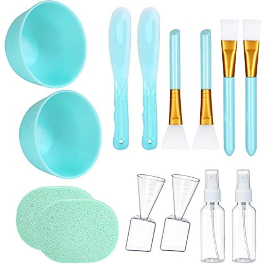 Facial care tools, 7 in 1 DIY Mixing Tool Kit with Facial Bowl Stick Spatula Silicone Brus