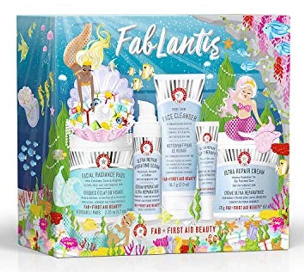 First Aid Beauty FABLantis Skin Care Gift Set (5 Piece): Pure Skin Face Cleanser, Facial Radiance