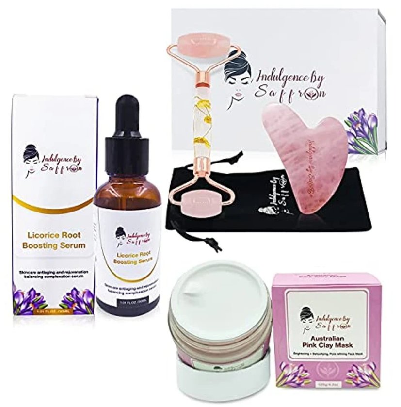 Indulgence by Saffron - Facial Beauty Super Care - Face Roller Gua Sha Set Kit &acirc;�� Australian
