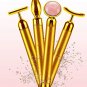 4-in-1 Beauty Bar 24k Golden Pulse Face Massager, Electric Jade Roller Facial Massager