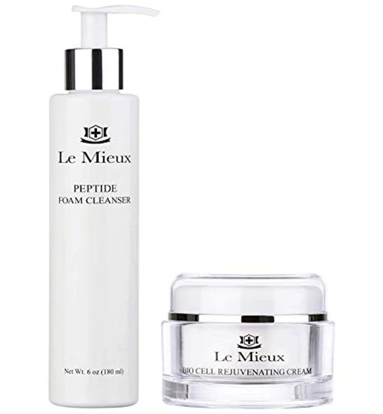 Le Mieux Luxe Facial Skincare Set - Peptide Foam Cleanser + Bio Cell Rejuvenating Cream