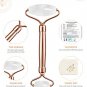 Jade Roller Gua Sha,White Quartz Face Roller Skin Care Tools,Beauty Facial Massager,