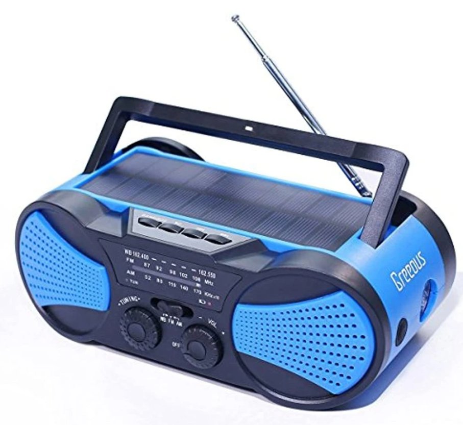 Hurricane Radio Weather Radio,Waterproof, Hand Crank, Solar/Battery Powered,