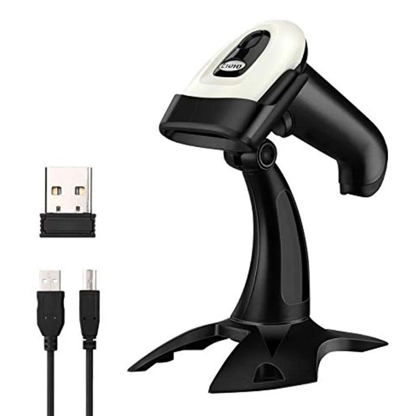 Eyoyo Wireless 2D QR Barcode Scanner with Stand, Bluetooth & 2.4G Wireless