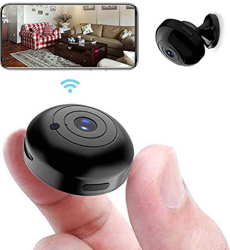 OUCAM Mini WiFi Spy Camera 1080P Audio and Video Recording Live Feed, Wireless