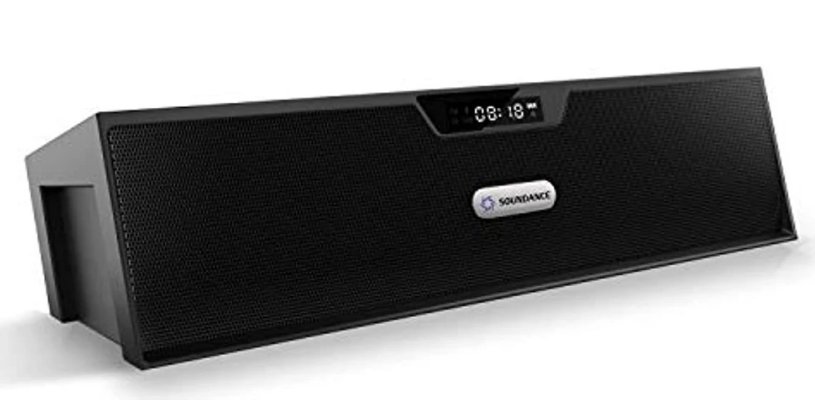 Soundance FM Radio Wireless Bluetooth Speaker Alarm Clock, Portable Radio Speaker with