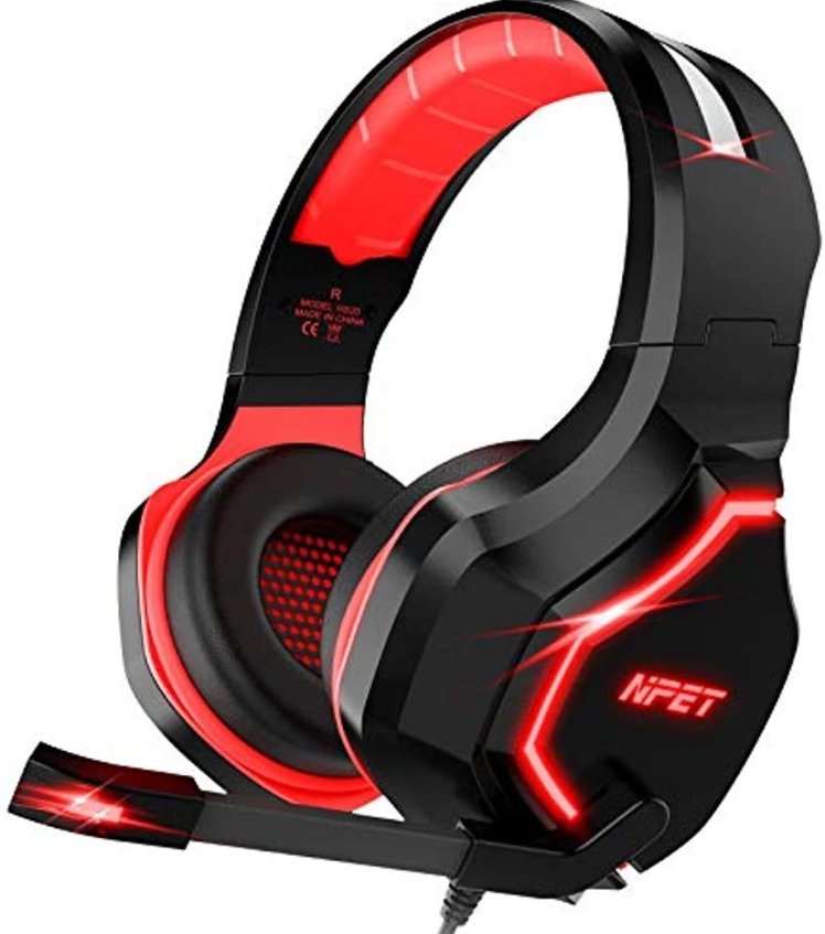 NPET HS20 Gaming Headset for PC, PS4, PS5, Switch, Xbox One Controller, LED Backlit