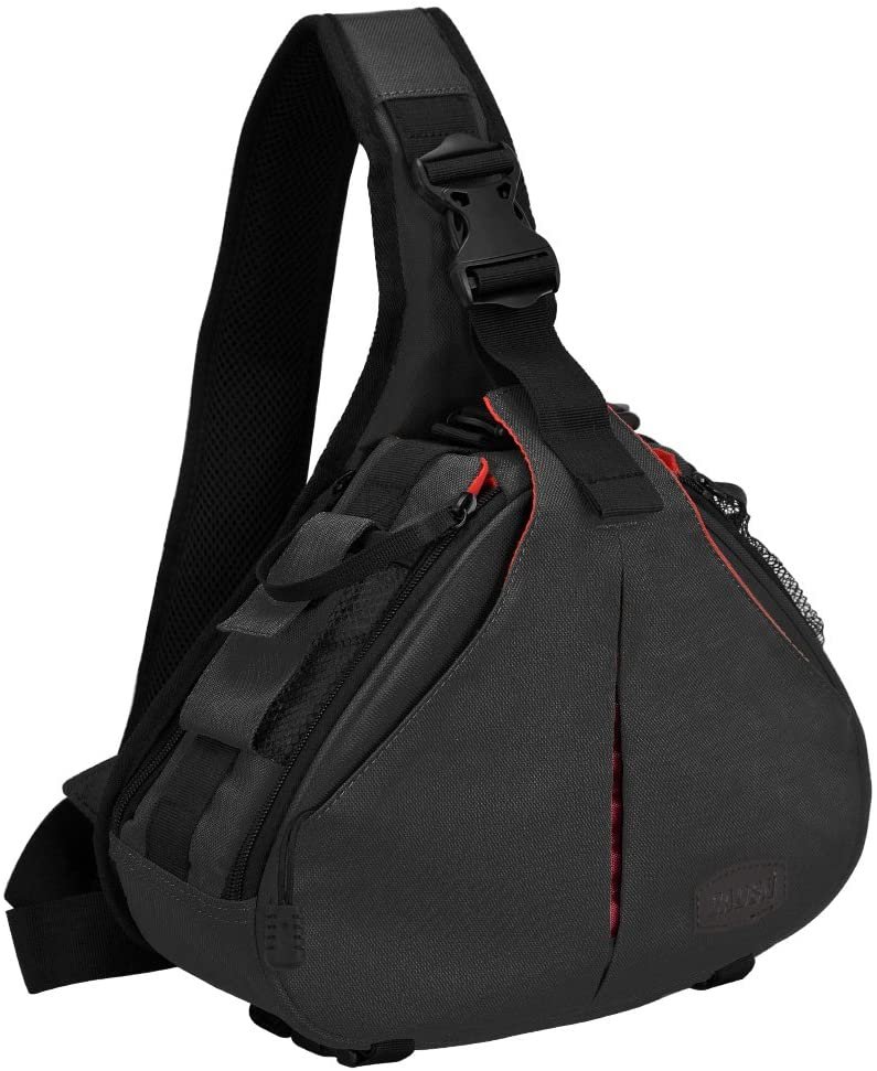 Water Resistant Sling Camera Bag Black Crossbody Camera Backpack
