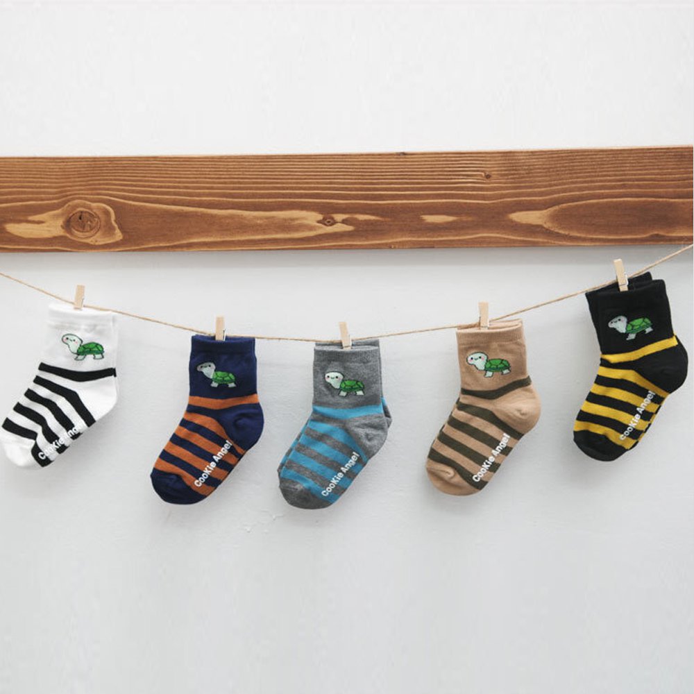 Cute Turtle Character Infant Child Socks 5 Elementary School Students / 7 Series / Children's Days /