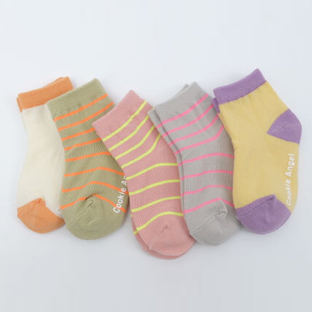 Fluorescent stripes Children socks 5 Famous Socks / Nuts / Babysites / Children's Falls / Falls / Gi