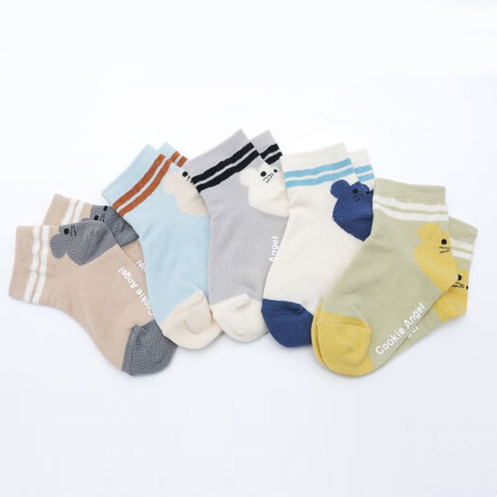 Cute Character Yiyi-dong Socks 5 Family Socks / Years / Elementary Schools / Elementary Schools / El