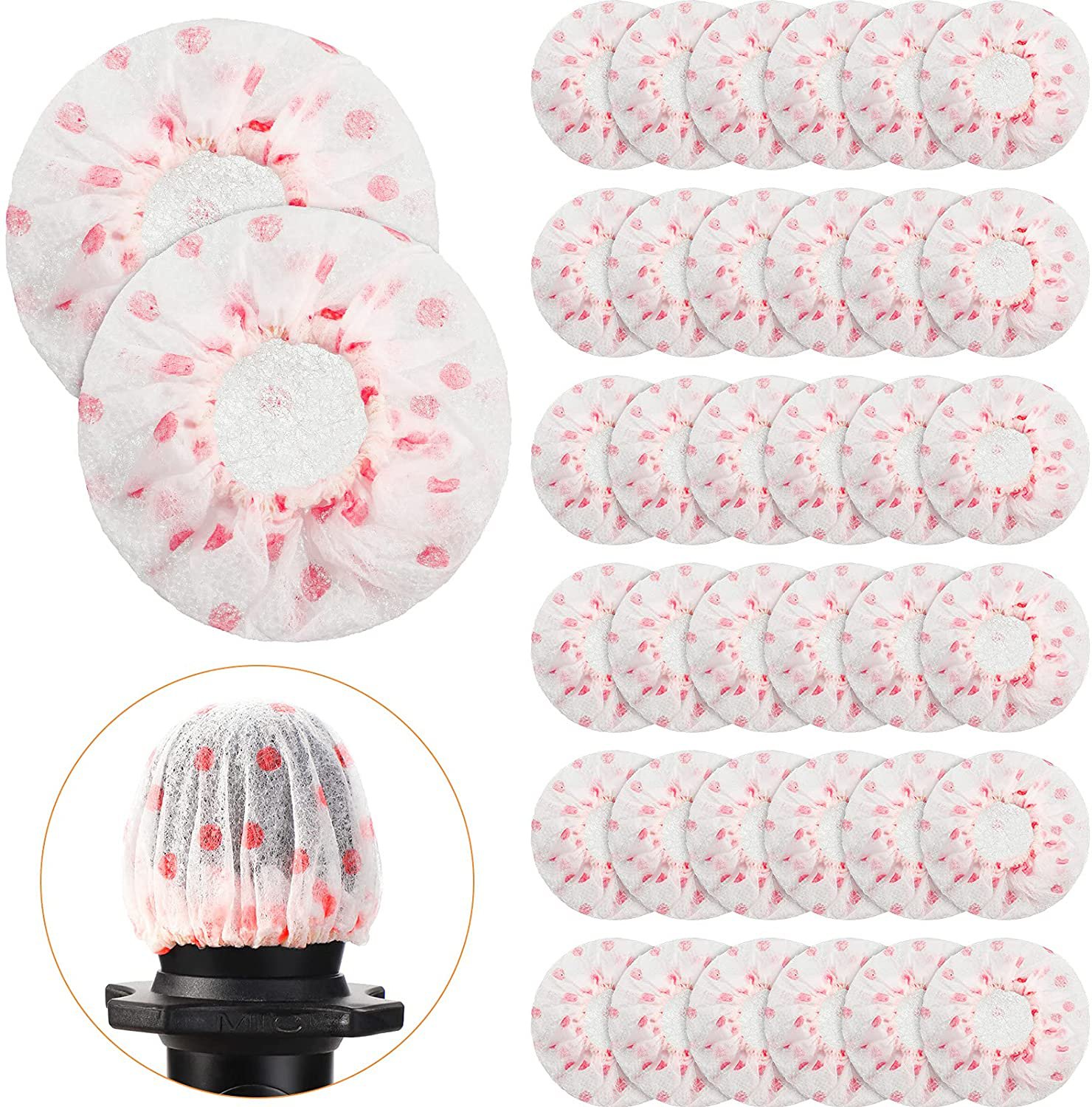 200 Pieces Disposable Microphone Cover Handheld Microphone Hygiene Cap Protective Mic Windscreen Cap