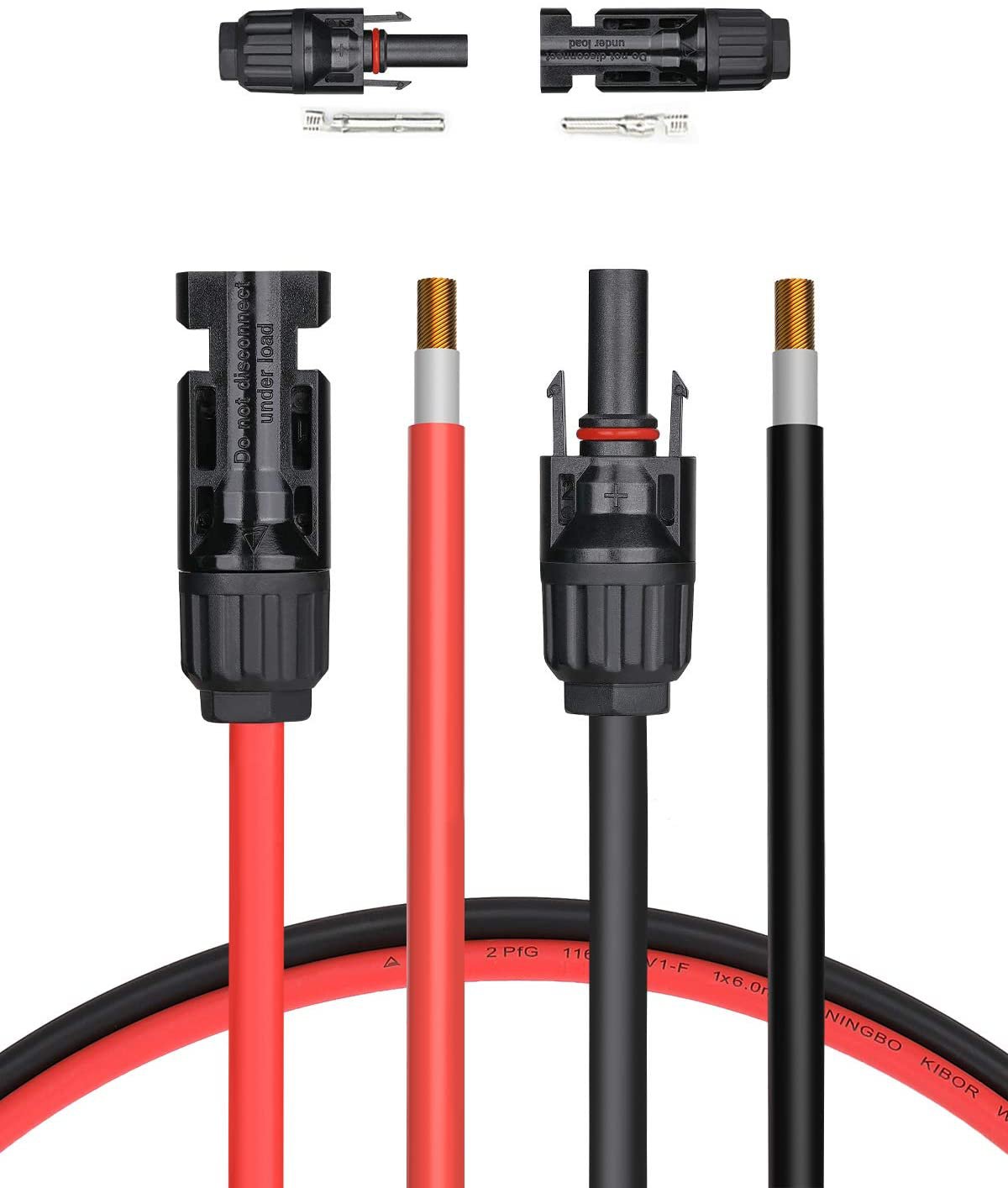 BougeRV 20 Feet 10AWG Solar Extension Cable with Female and Male Connector