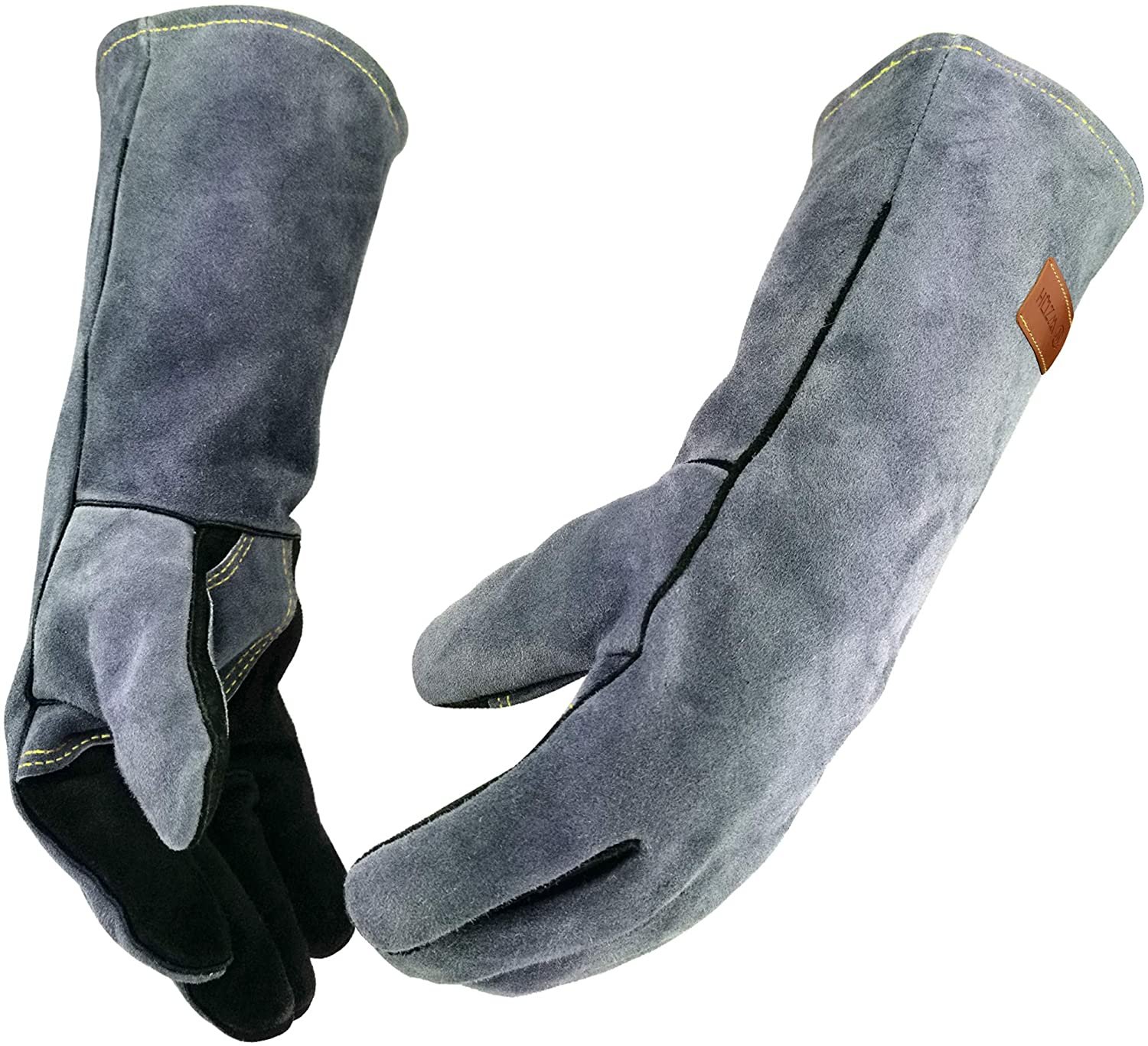 16 Inches,932&acirc;��,Leather Forge Welding Gloves, Heat/Fire Resistant,Mitts for BBQ,Oven,Grill