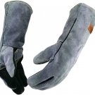 16 Inches,932℉,Leather Forge Welding Gloves, Heat/Fire Resistant,Mitts for BBQ,Oven,Grill