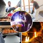 16 Inches,932&acirc;��,Leather Forge Welding Gloves, Heat/Fire Resistant,Mitts for BBQ,Oven,Grill